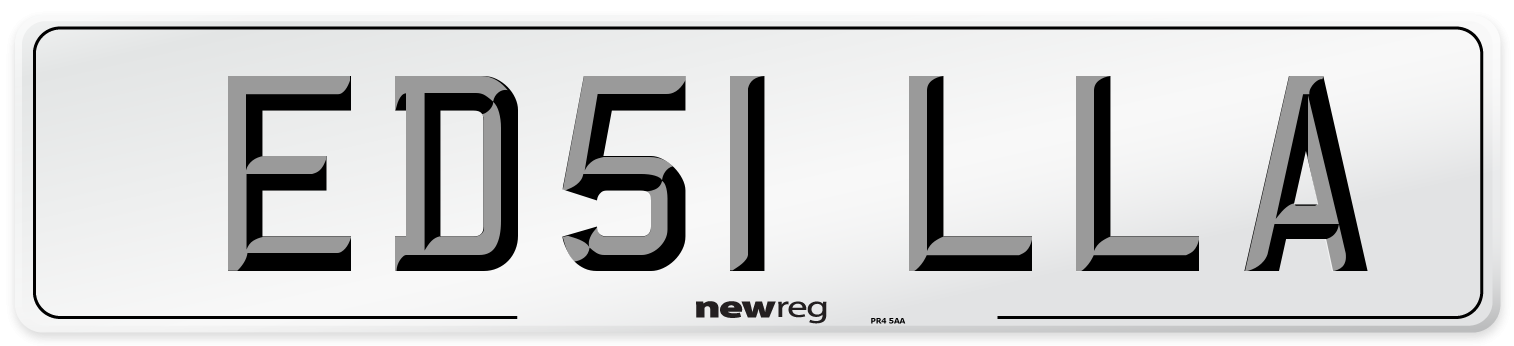 ED51 LLA Number Plate from New Reg